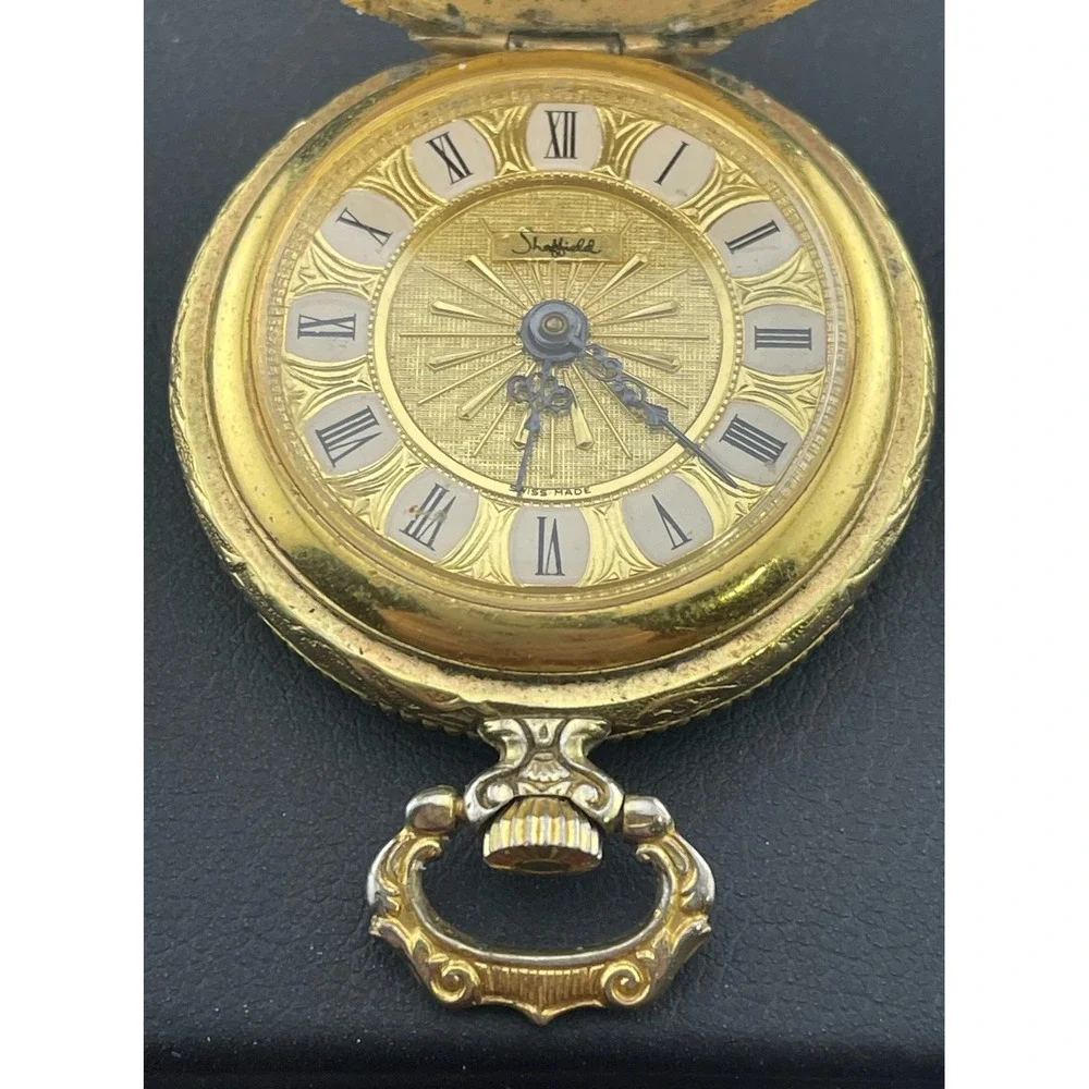 Antique Sheffield Pocket Watch Gold Filled‎ Hunter Case Roman Dial NOT RUNNING